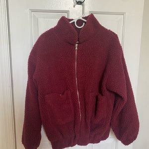 ZAFUL teddy jacket- Bergundy